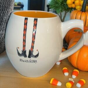Rae Dunn Bewitching Mug Orange Inside Witch Boots Halloween Coffee Cup Ceramic